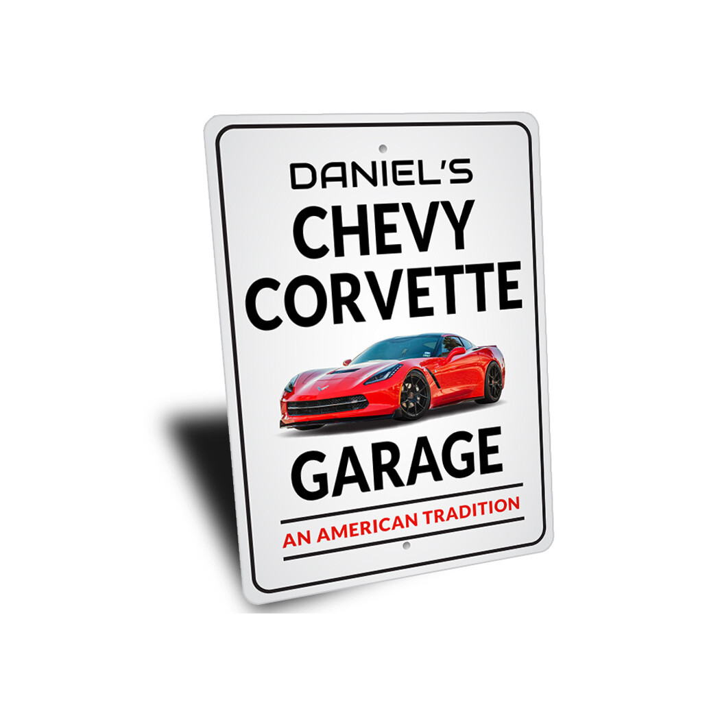 Personalized Chevy Corvette Garage Sign gallery