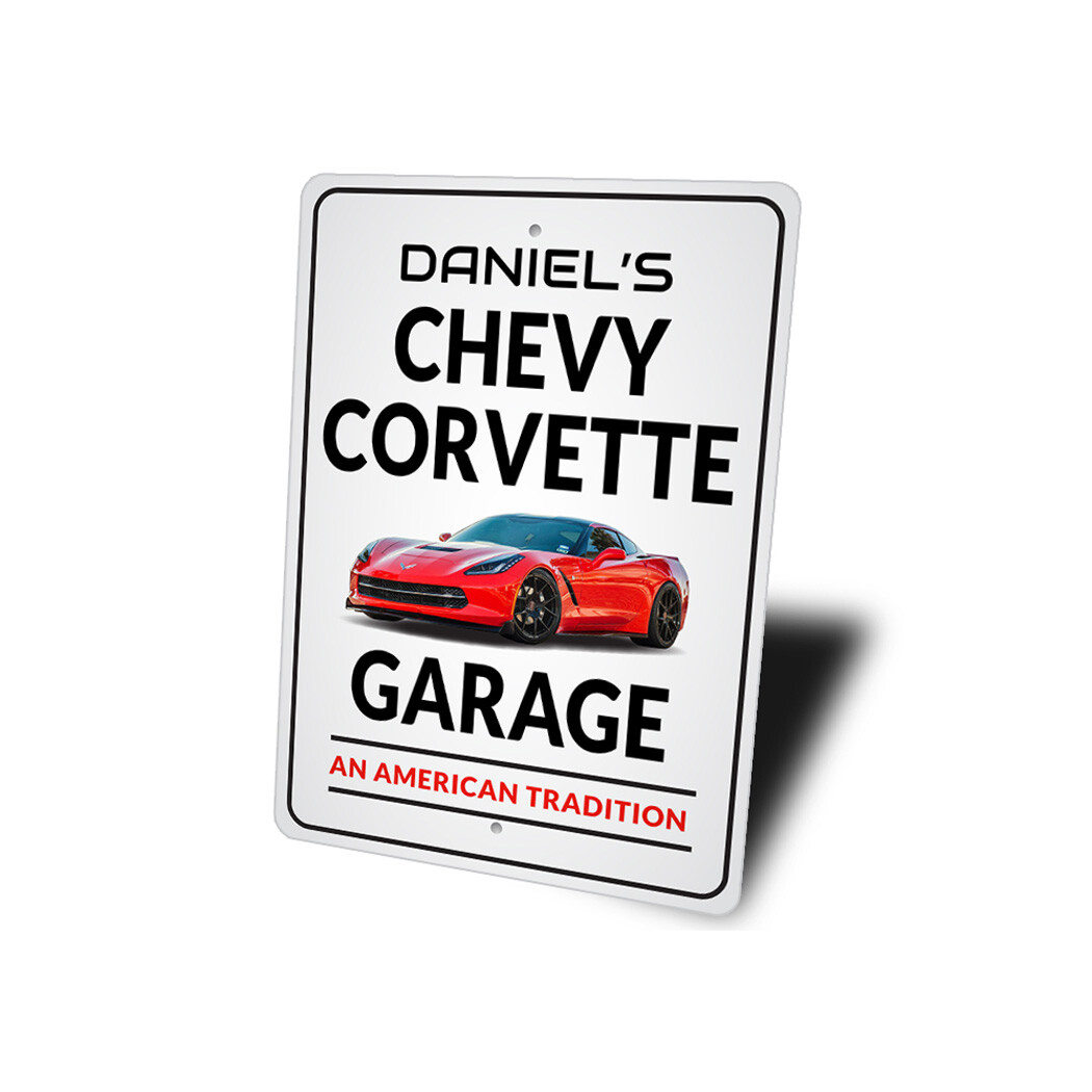 Personalized Chevy Corvette Garage Sign gallery