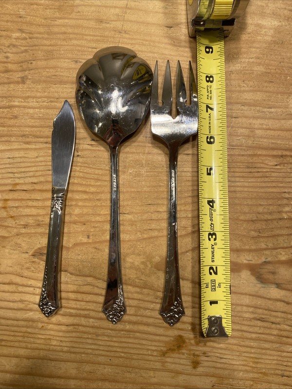 Damask Rose Stainless by Oneida Serving Spoon Fork Spreader Made in USA 3 gallery
