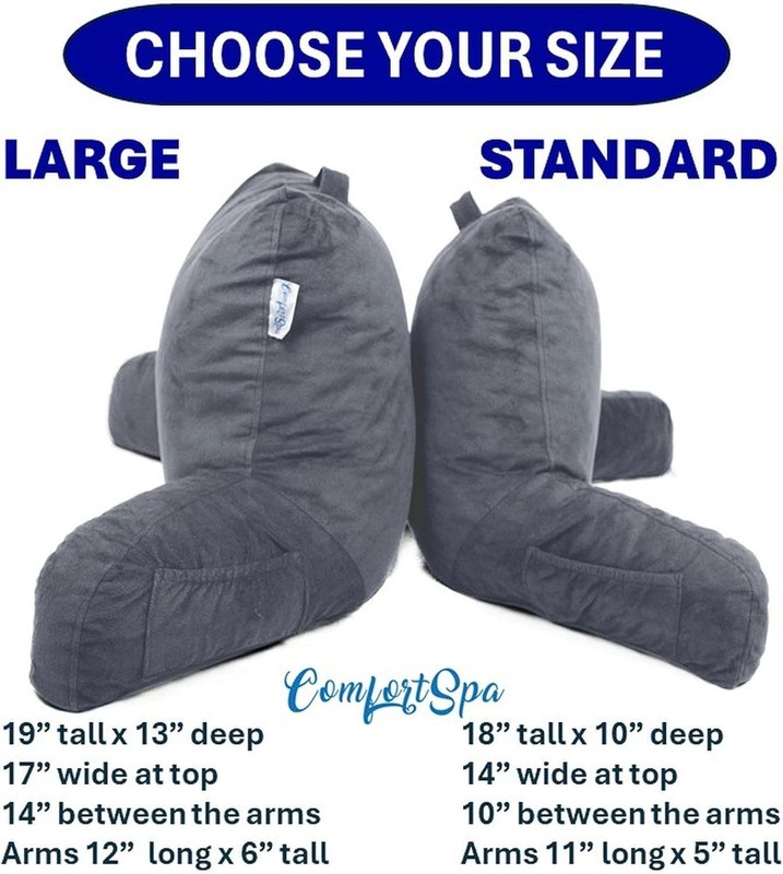 Versatile Bed Rest Pillow for Reading & Relaxation – Adjustable Comfort in Grey gallery