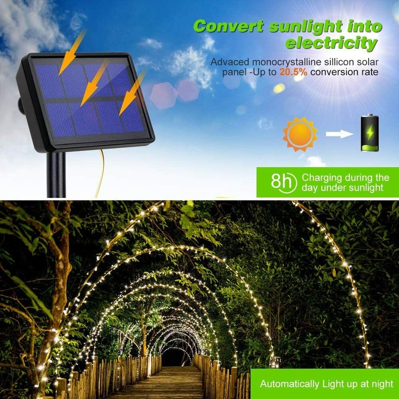 Solar LED String Lights Copper Wire Waterproof Outdoor Fairy LED Decor Garland gallery