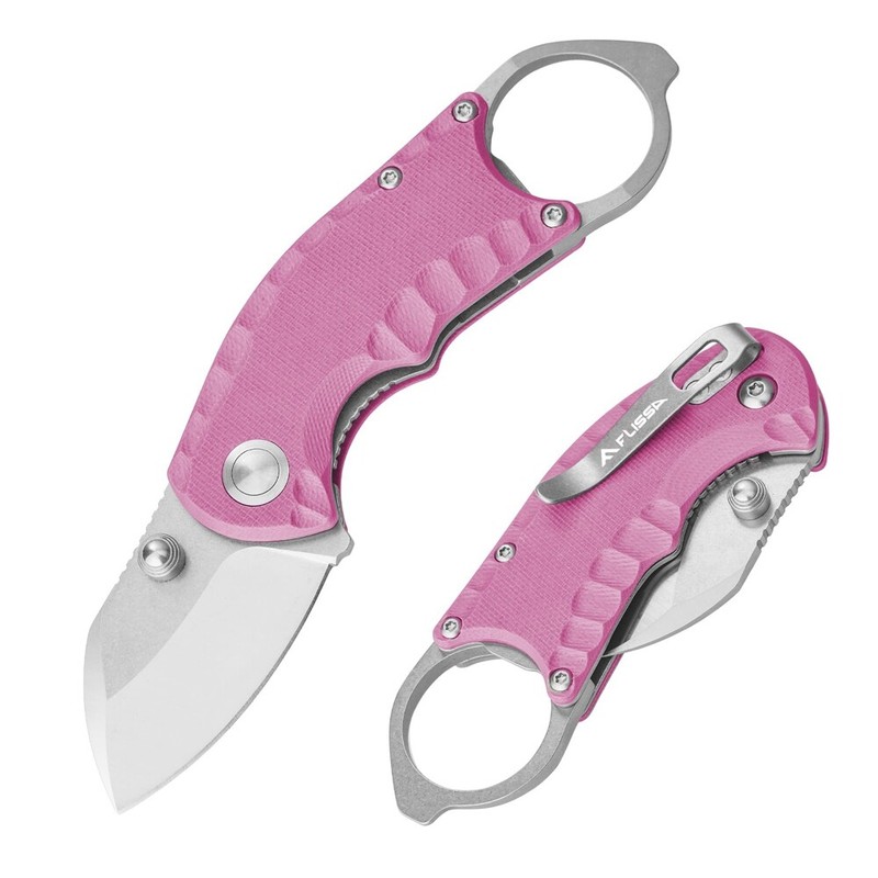 FLISSA 4" Folding Pocket Knife EDC Knife StainlessSteel G10 Handle Bottle Opener gallery
