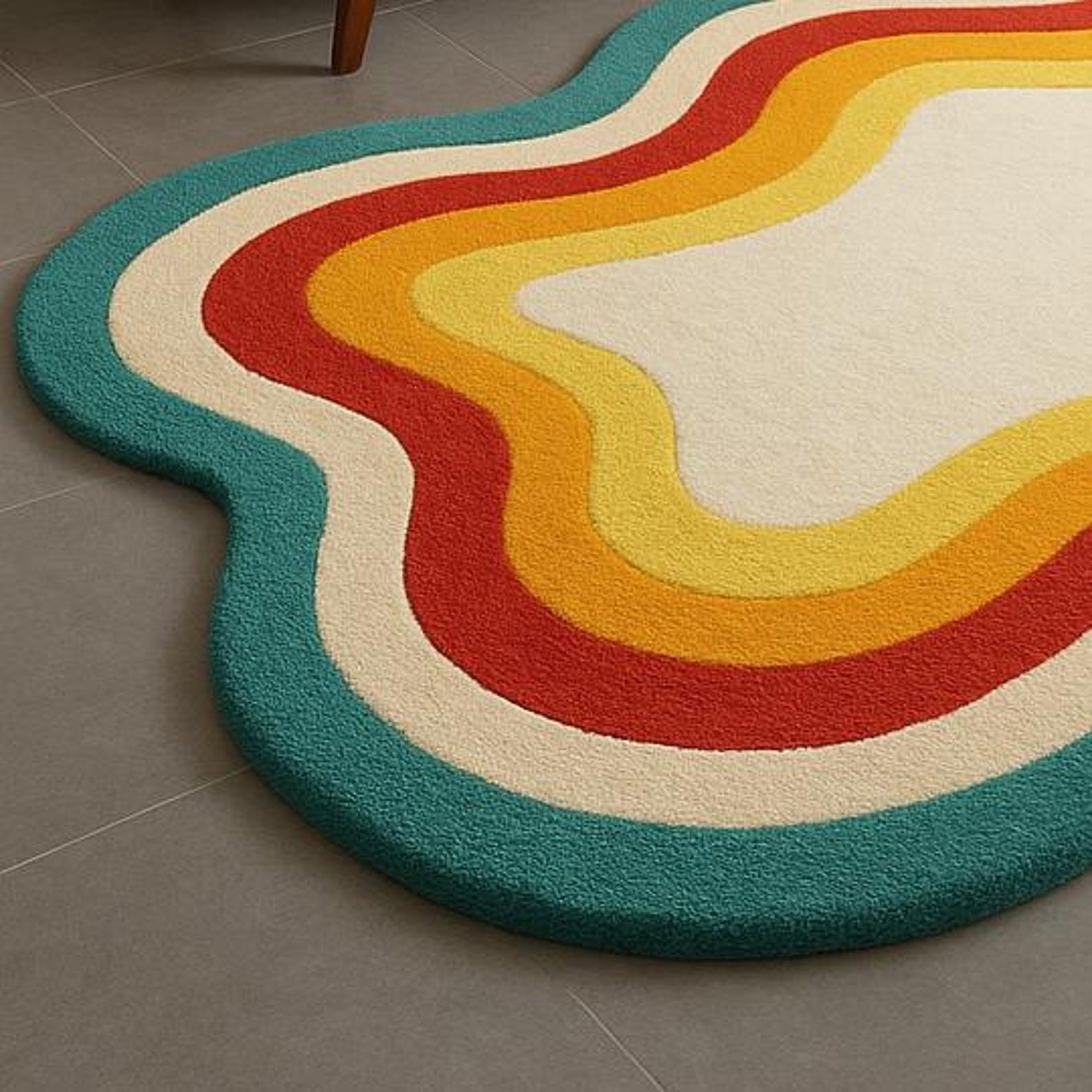 Handmade Rug | Irregular Rug | Wool Rugs | Living Room Rug | Tufted A323 gallery
