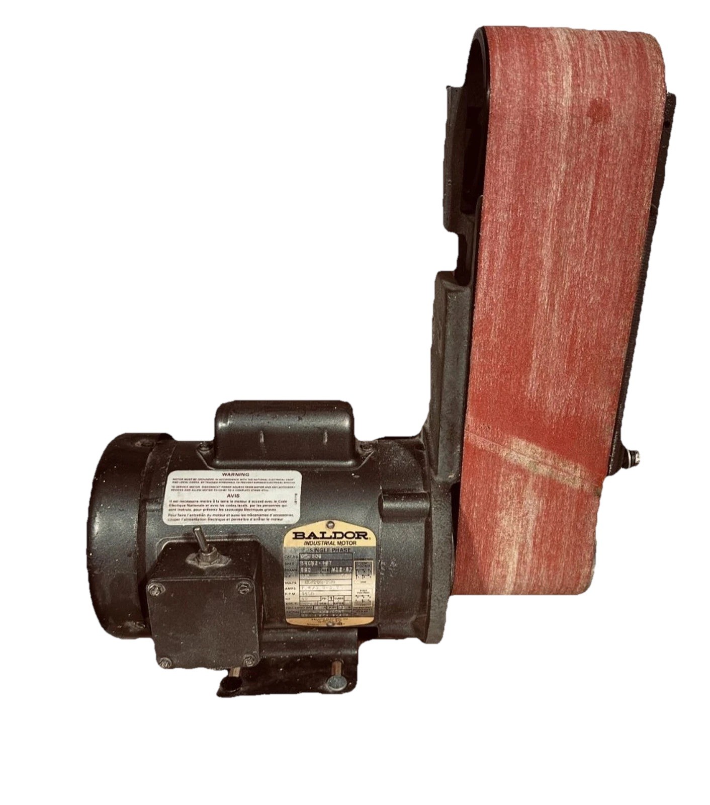 BALDOR Industrial Belt Sander single phase 1/2HP CL 3503 Ser W12-87, extra belt. gallery