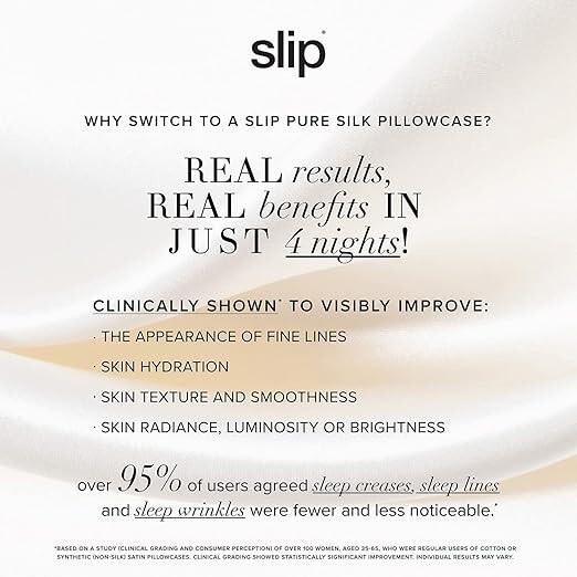 Slip Pure Silk Pillowcase - Queen - White - (20" x 30") - BRAND NEW gallery