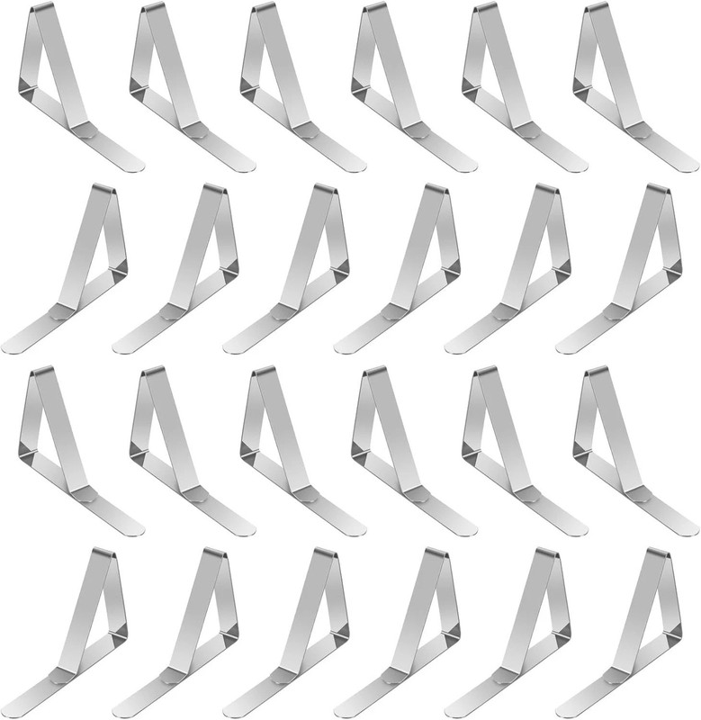 High-Quality 24 Tablecloth Clips - Rust-Proof Stainless Steel for Any Occasion gallery