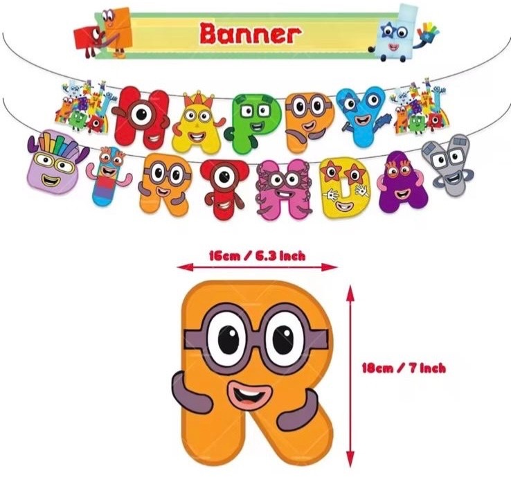 Number Blocks Birthday Party Decorations Latex Balloons Banner gallery