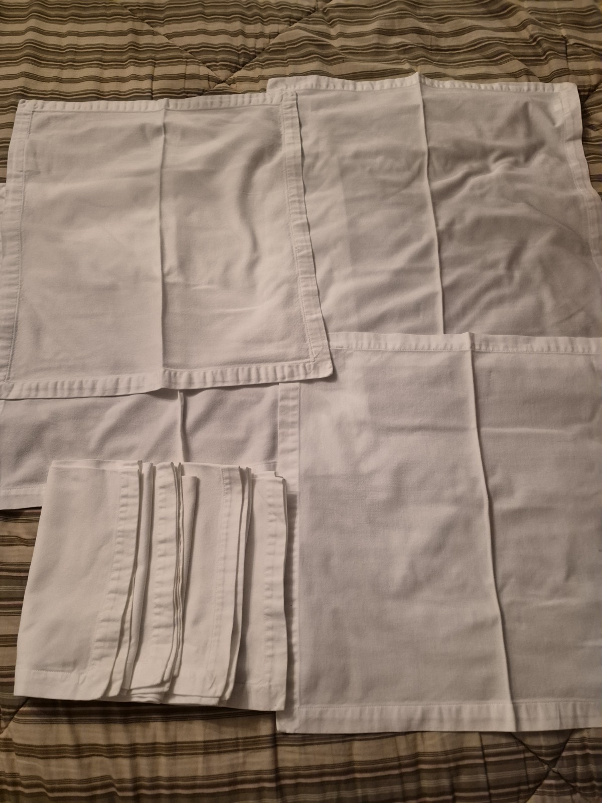 Pottery Barn Dinner Napkins 100% Cotton Set of 8 White 20x20 gallery