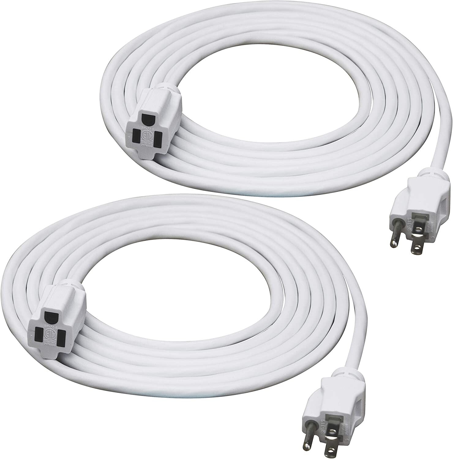 CP 15 ft (2-Pack ) Indoor/Outdoor Extension Cord 16/3 SJTW, White, CP10206X2 gallery
