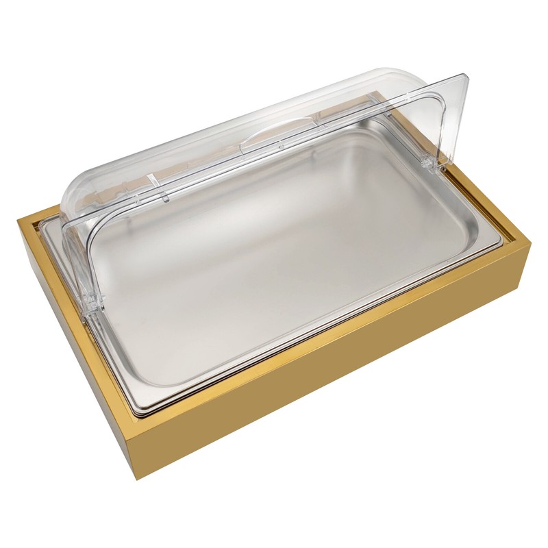 Buffet Cold Serving Display Tray, Cooling Food Dishes Display Plate Case w/Lid gallery