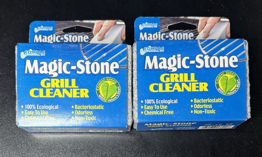 Compac Magic Stone Grill Cleaner, Easy To Use, Chemical Free, Odorless, 2 Pack