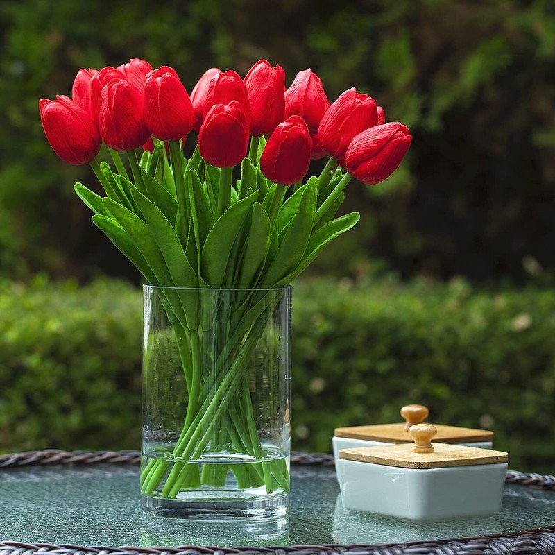 10/20pcs Hawesome Artificial Latex Tulips Flowers Faux Tulip Stems PU Real Touch gallery