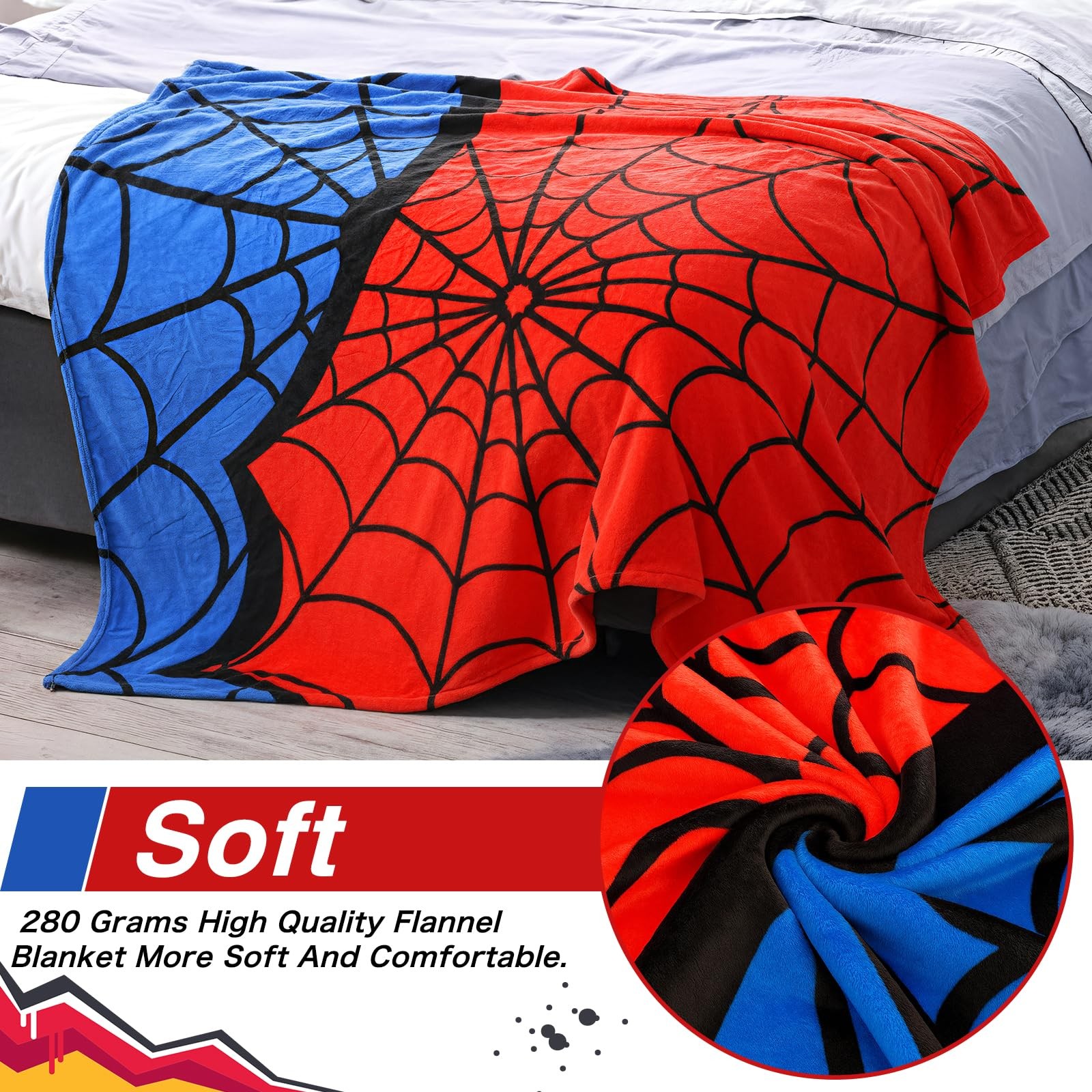 Spider Throw Blanket 51 X61 inches Soft Lightweight Bedding Comfy Winter Warm... gallery