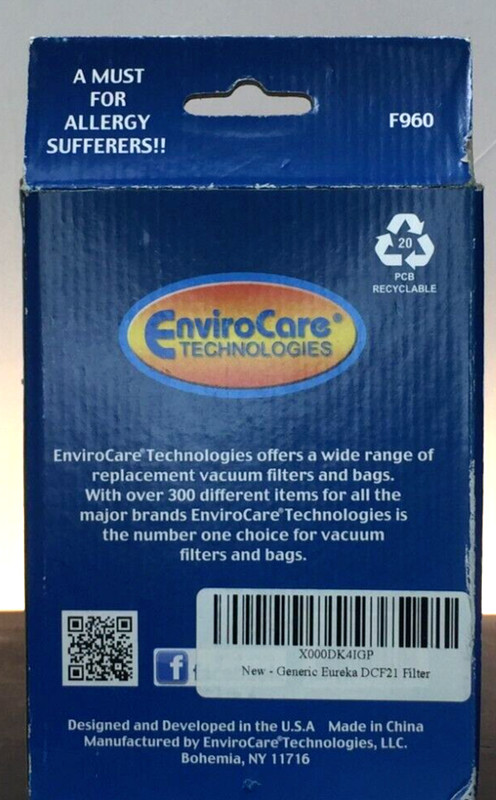 Enviro-Care Technologies Eureka Vacuum DCF-21 Dust Cup Filter gallery