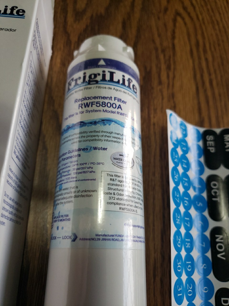 Frigilife Water Replacement Filter RWF5800A 6 Months 300 Gallons New gallery