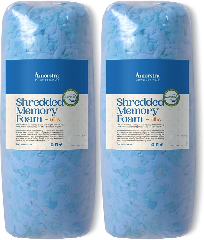 Versatile Multipurpose High-Density Memory Foam Filling - 10 Pounds - Blue gallery