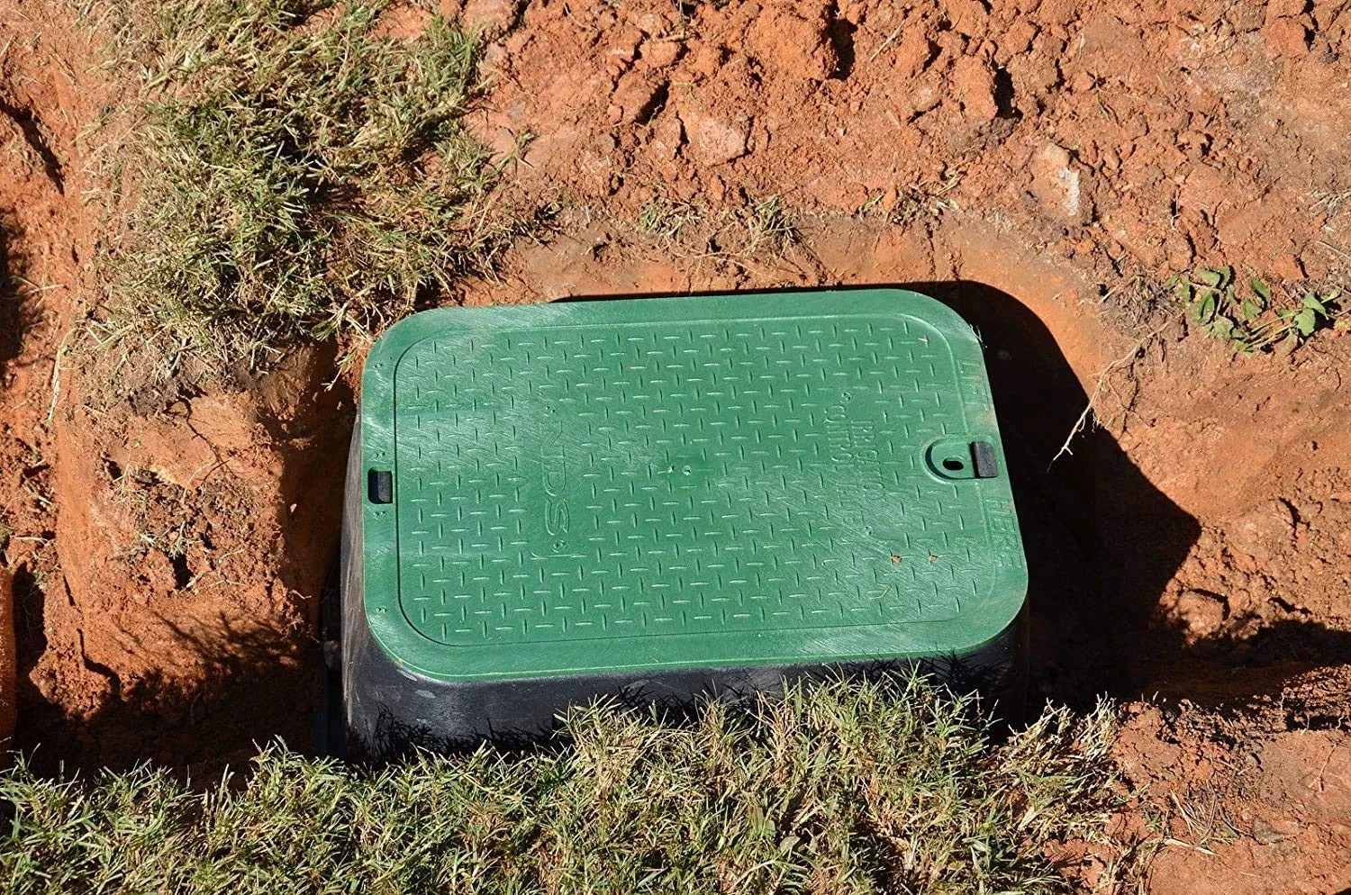 113BC 14" x 19" Standard Series Sprinkler Valve Box- Black with Green Bolt-Do... gallery