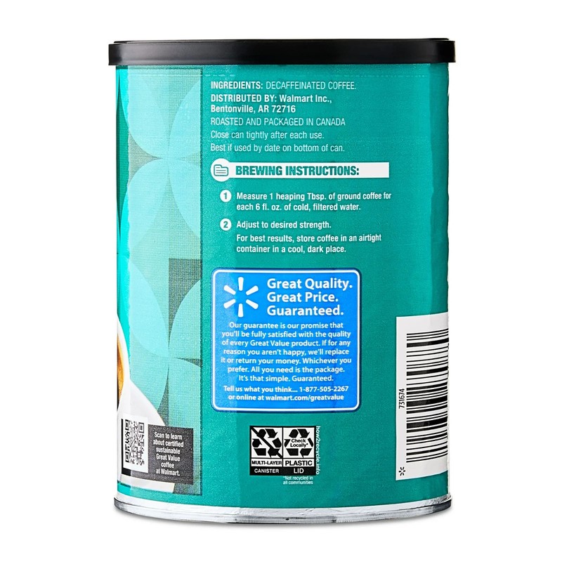 2 pack Great Value Decaf Classic Medium Roast Ground Coffee, 9.6 oz New gallery