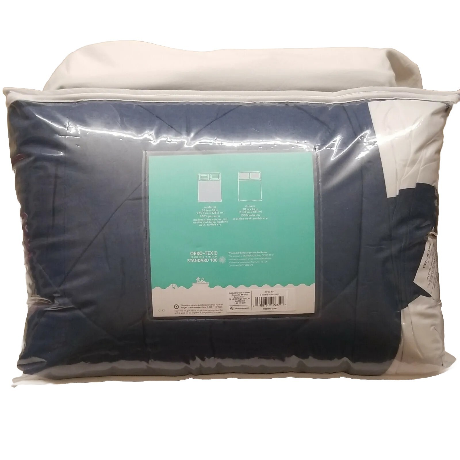 ✅Pillowfort Rugby Stripe Queen/Full Comforter 2 Shams Navy and White Stripe Bed gallery