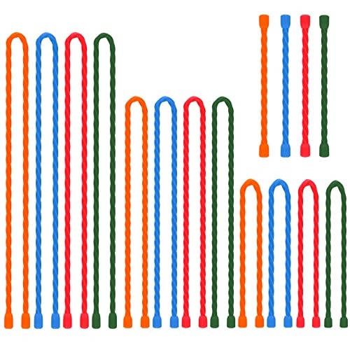 16 PCS Silicone Cable Ties Steel-Core Reusable Twist Ties Cable Tie Straps for gallery