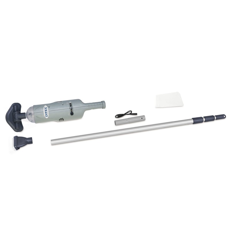 Intex Rechargeable Handheld Above Ground Swimming Pool Vacuum, Gray (Open Box) gallery