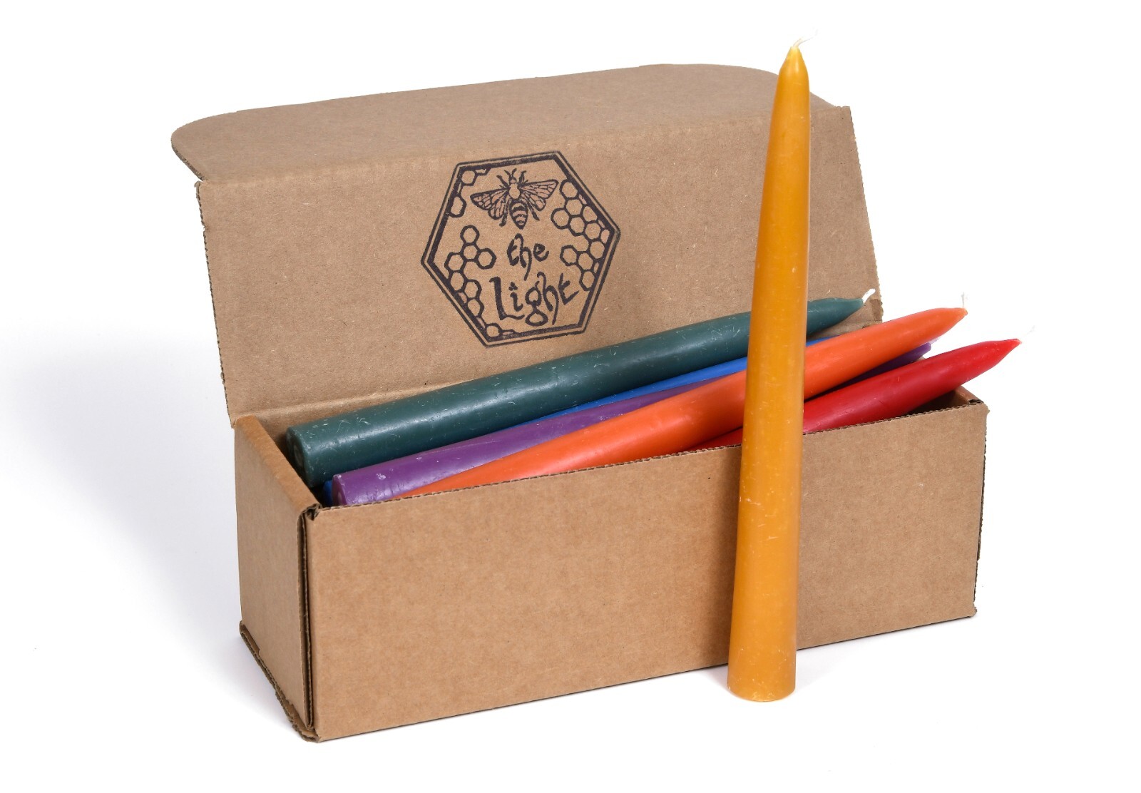 100% Pure Beeswax Taper Candles Dipped Style Unscented Choose Your Color & Size gallery