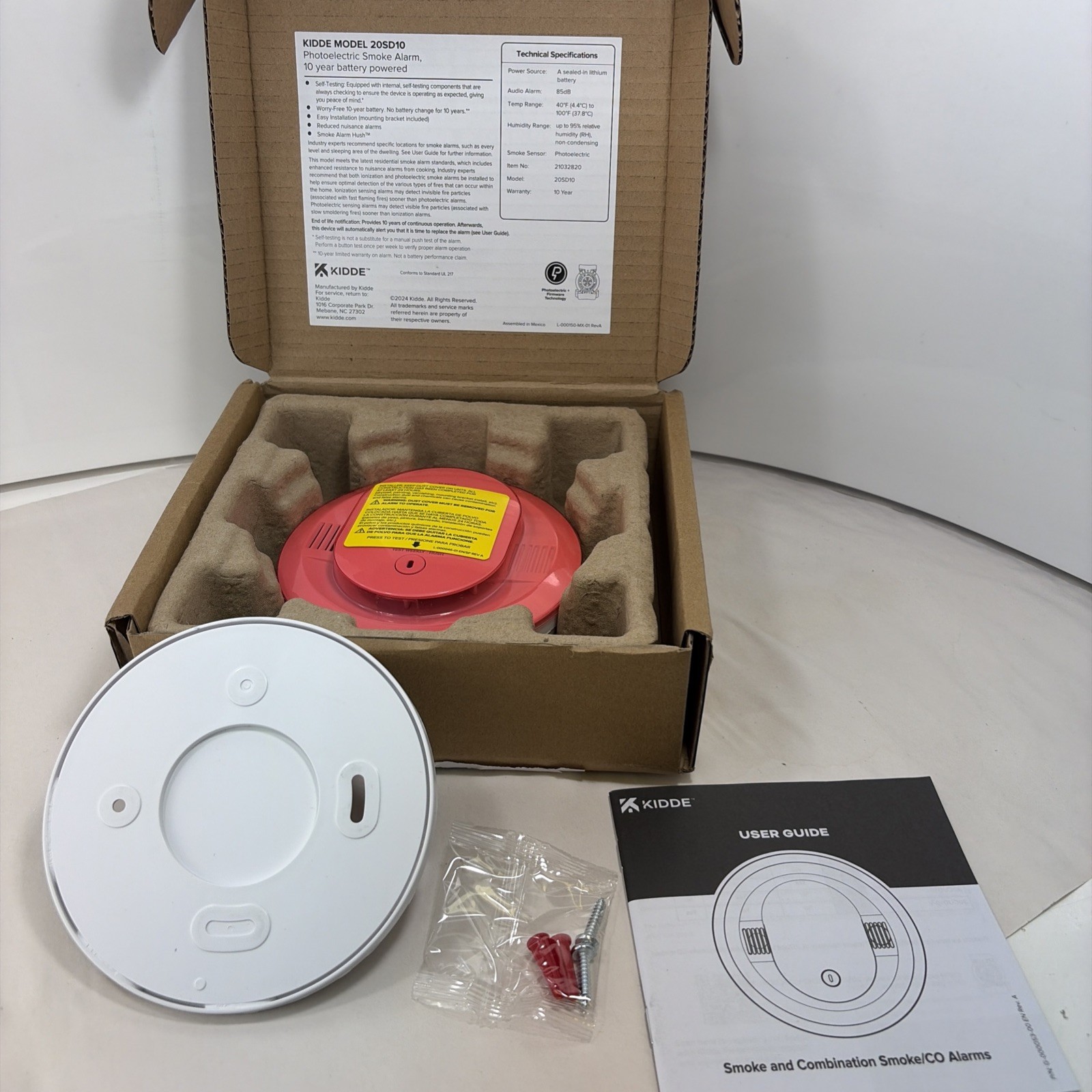Kidde 20SD10 Smoke Detector Alarm, 10 Year Battery Powered New Open Box gallery