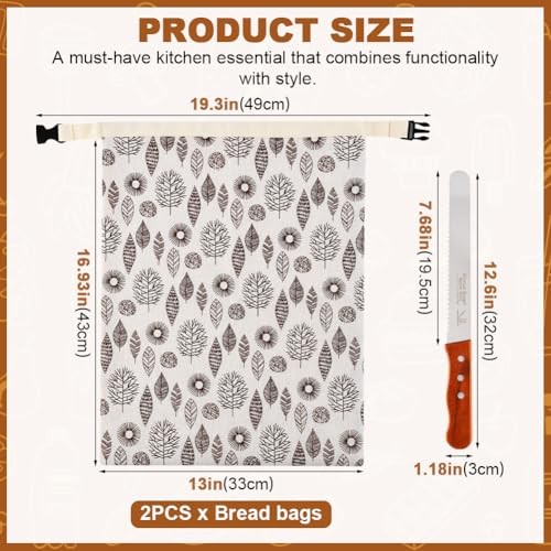 2Pack Beeswax Bread Bag,Sourdough Bread Bags Reusable Beeswax Bag for Homemade gallery