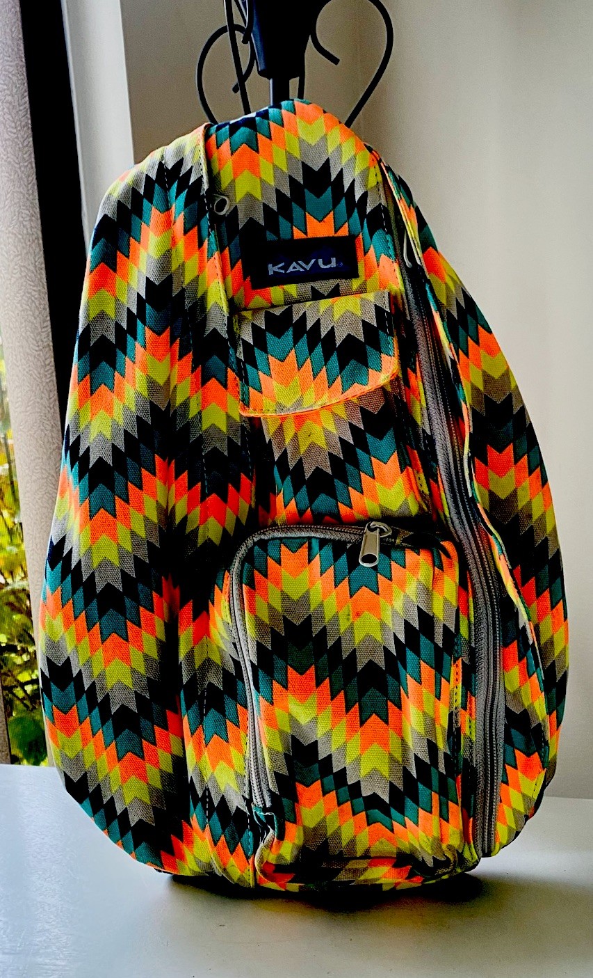 NWOT Kavu Rope Sling Back Bag Backpack Aztec Multicolor Zigzag 5