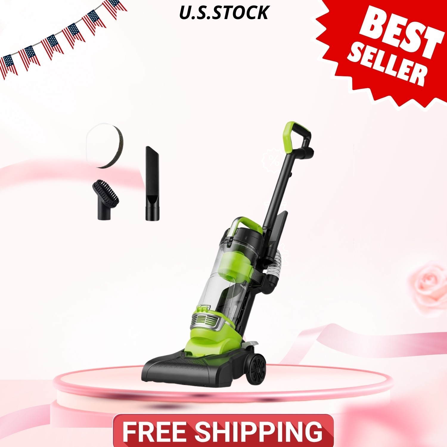 Ultra-Lightweight Bagless Upright Vacum Cleaner – Compact, Green gallery