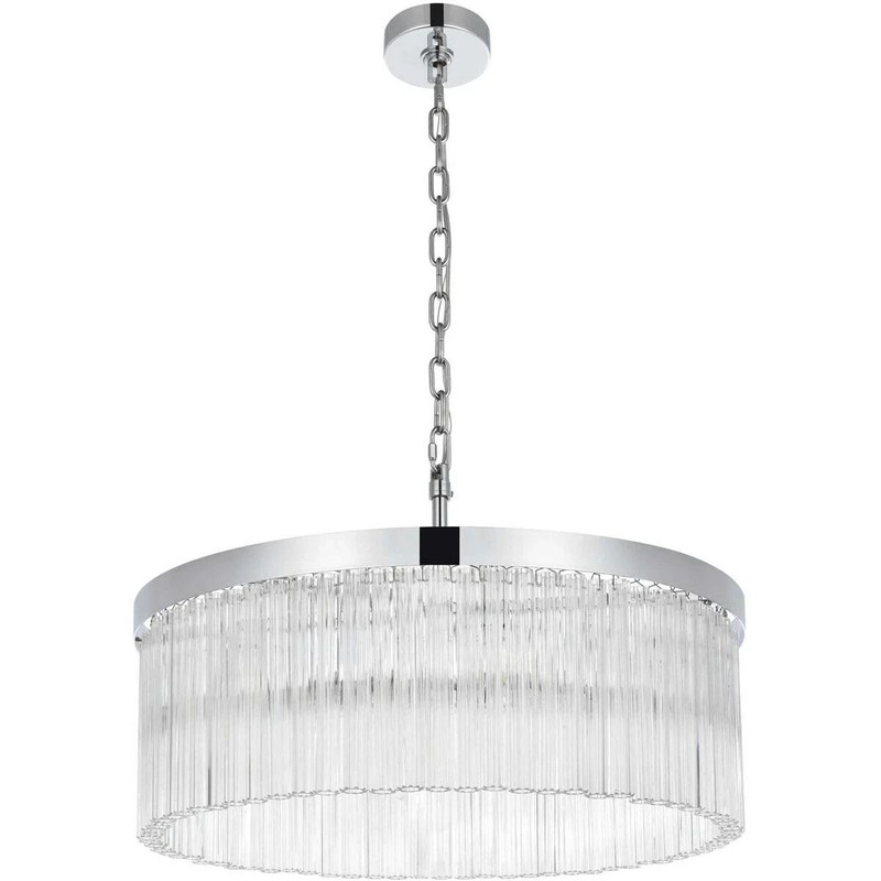 Chandelier Ceiling Light Fixture Chrome High Quality For Foyer Dining Room 24" gallery