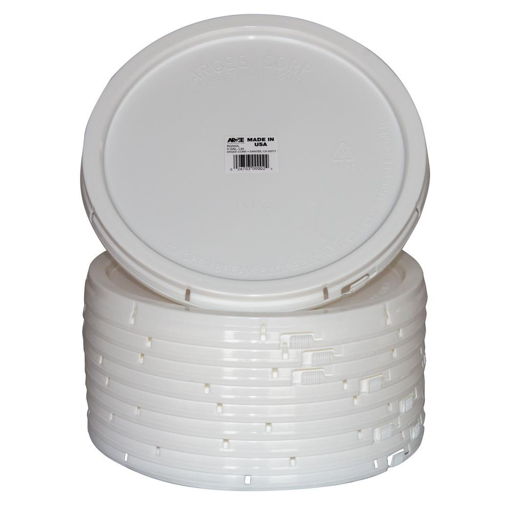 10 PACK 2 Gal. Plastic Lids for Heavy Duty White Paint Buckets w/. Metal Handle gallery