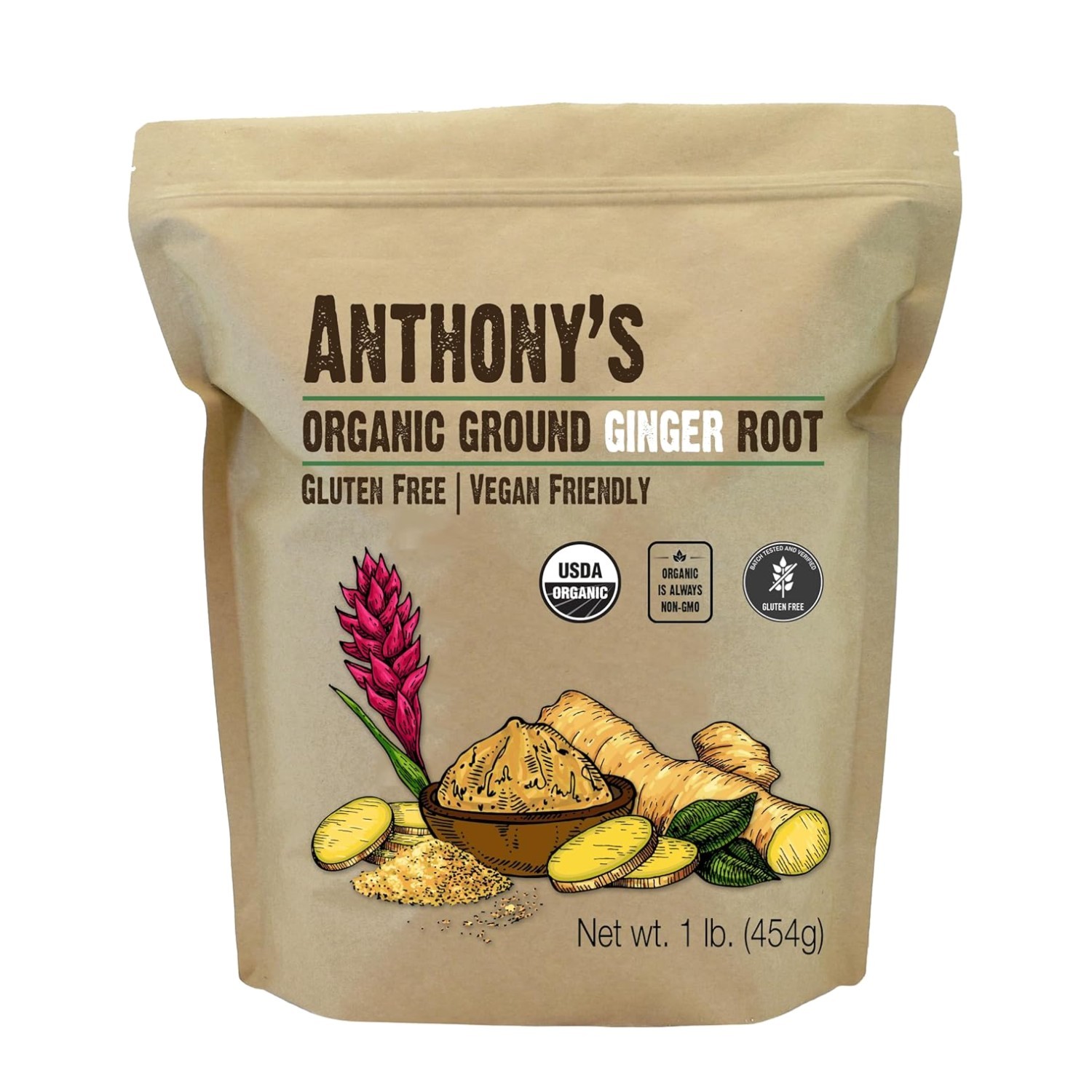 Organic Ground Ginger Root Powder, 1 lb gallery