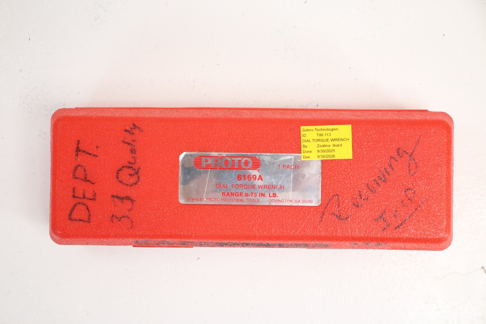 Proto Tools Torque Wrench 6169A 1/4 drive 0-75 in lb gallery