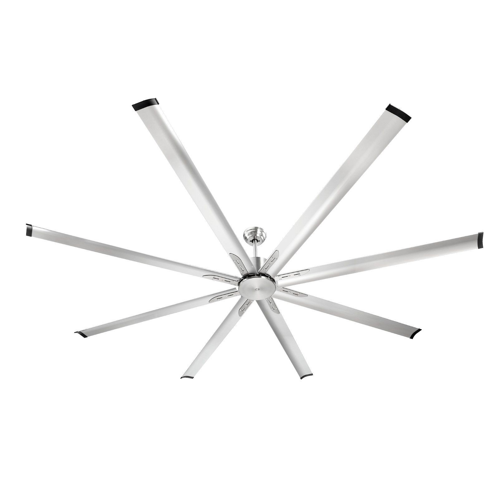 Brushed Nickel 96" Ceiling Fan — 8-Blade Aluminum, DC Motor, Flush Mount gallery