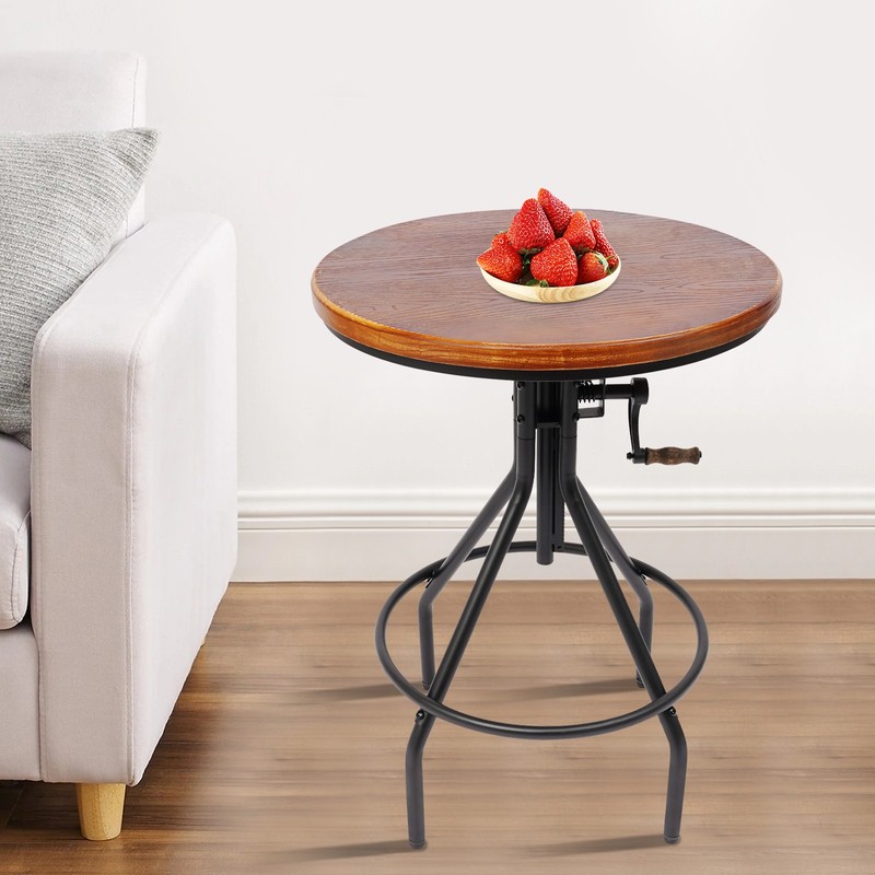 Height Adjustable Side Table Lifting Bar Table Rustic Elegance Style Side Table gallery