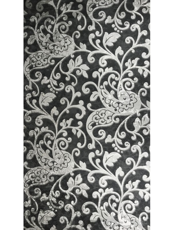 Wallpaper silver black metallic textured damask modern wall coverings rolls 3D gallery