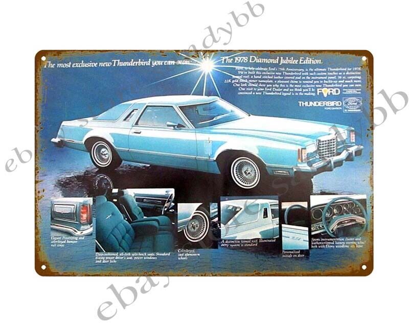 1978 Thunderbird Diamond Jubilee Edition car auto metal tin sign art work gallery