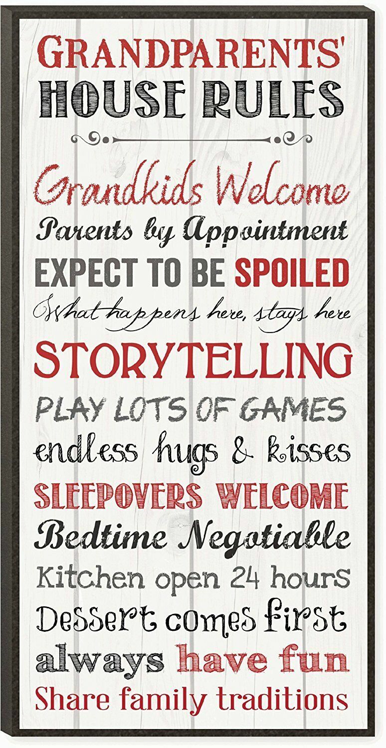 Grandparents House Rules 12" x 6" Mounted Print Decorative Wall Art Sign Plaque gallery