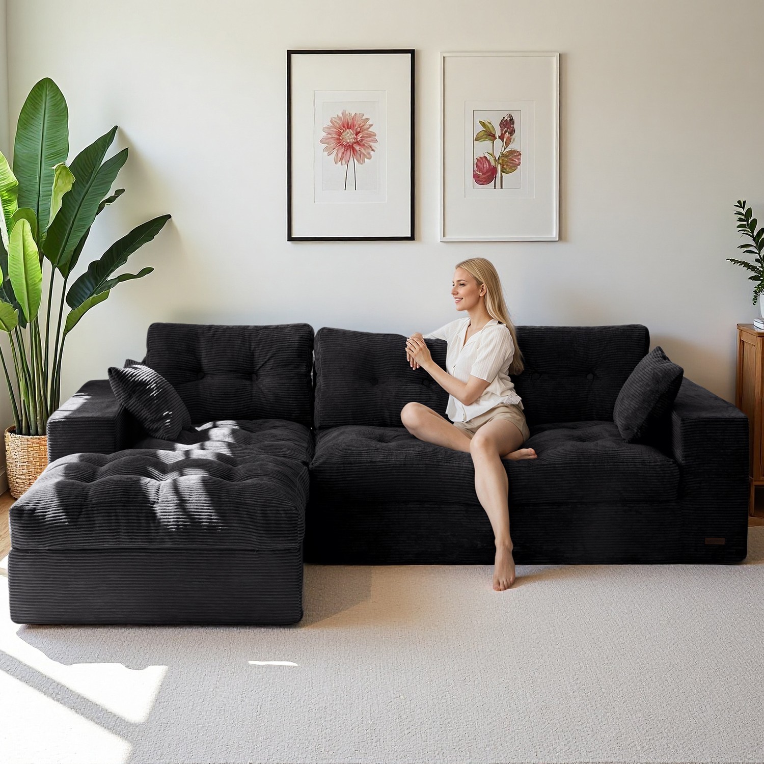 MAXYOYO Modular Sectional Sofa , Cloud Boneless Couch with Layered Cushion gallery
