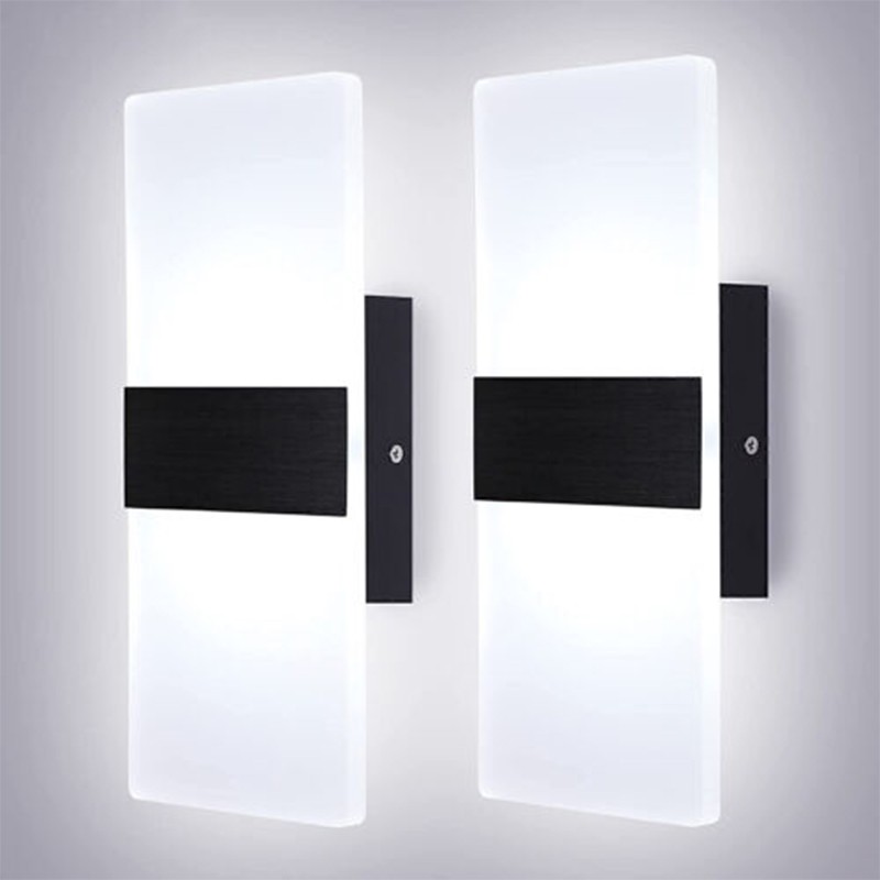 2x Modern Square LED Wall Light Up Down Lamp Indoor Home Sconce Lighting Fixture gallery