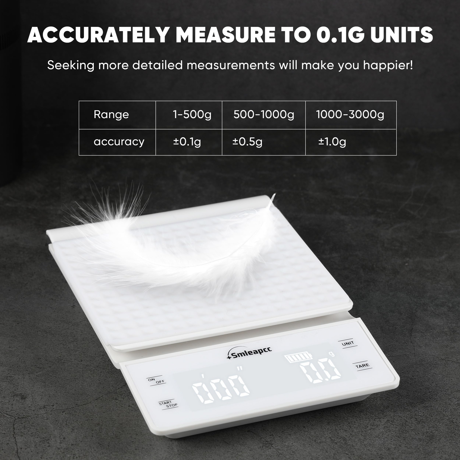 Coffee Scale with Timer0.1g/3kg High Precision Small Multifunctional Digital ... gallery