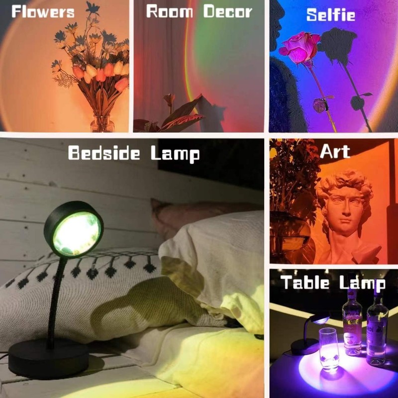 Sunset Lamp Projector Led Lights for Bedroom Night Light RGB Lights Sun Sunli... gallery
