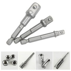 1/4″ 3/8″ 1/2″ Socket Adapter Drill BIts Set Hex Shank Impact Driver Tools – NEW