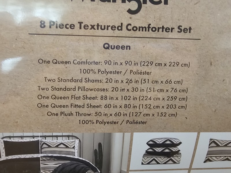 Wrangler 8 Pc Comforter Set Queen Size Black and White Striped Bedding Set New gallery