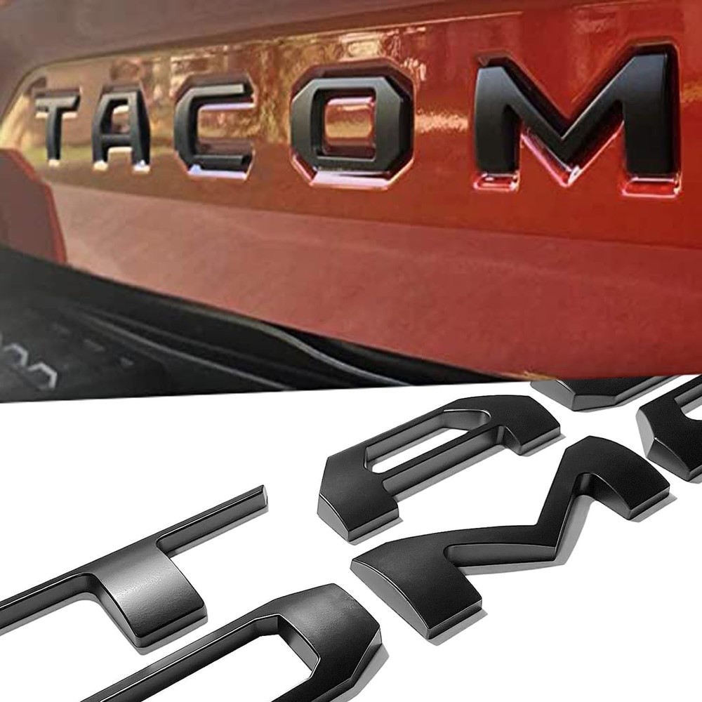 Tacoma 2016-2023 3D Tailgate Insert Letters - Matte Black Emblems