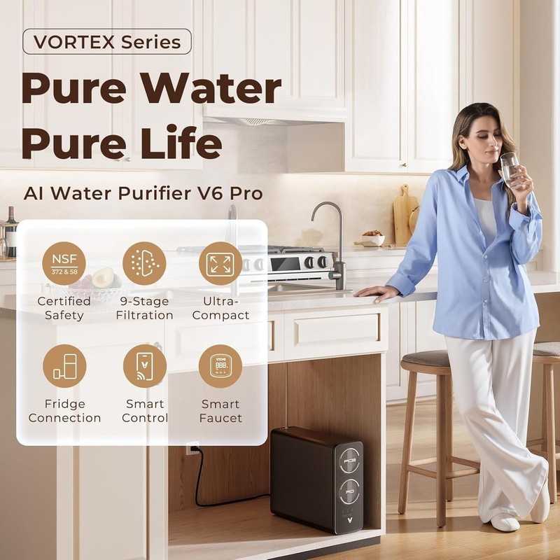 V6 PRO 9-stage Reverse Osmosis System, 600 GPD RO Tankless Water Filter System gallery