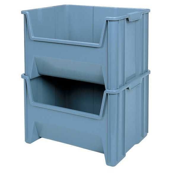 Akro-Mils 13014Grey Hang & Stack Storage Bin, Plastic, 10 7/8 In W, 12 1/2 In gallery