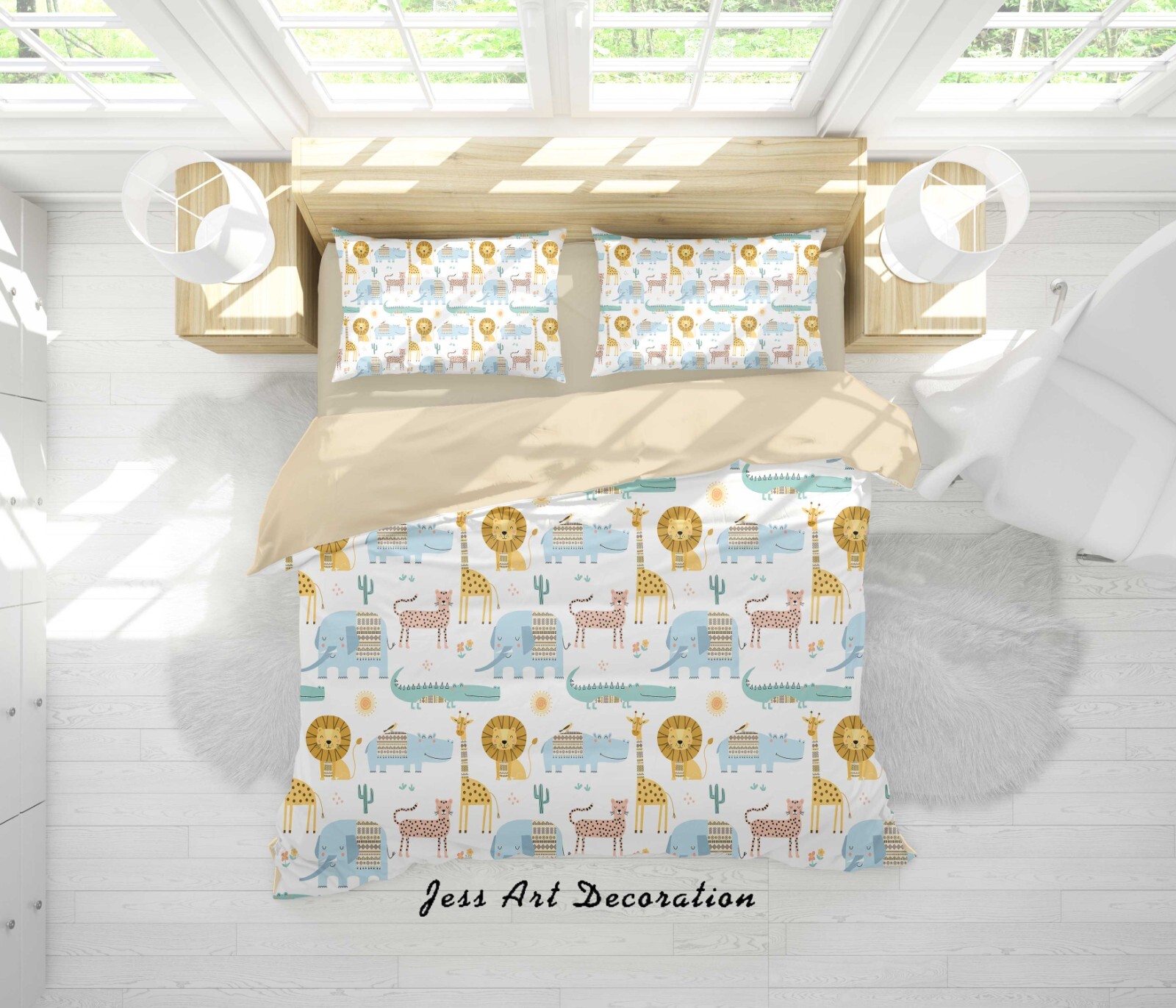 3D Animals Cactus Pattern Cartoon Quilt Cover Set Bedding Sets Pillowcases 64 gallery