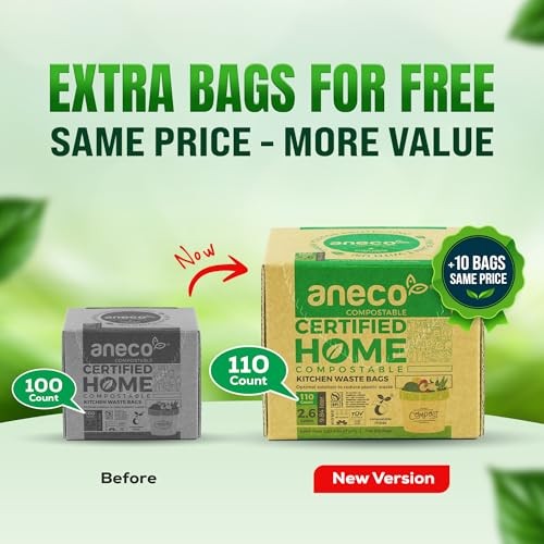 (Include 10 Bonus Bags) 100% Compostable 2.6 GAL (Flat Top Bags, 100 Count) gallery